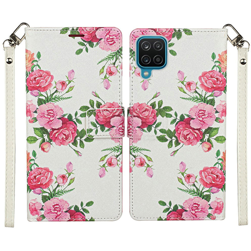 For Motorola Moto One 5G Ace Vegan Design Wallet ID Card Case Cover - Roses Bouquet