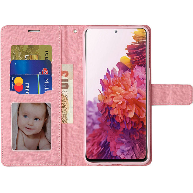 For Samsung Galaxy s21 Plus, s30 Plus Vegan Design Wallet ID Card Case Cover - Roses Bouquet