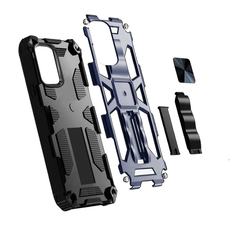 For Samsung Galaxy A52 5G Machine Magnetic Kickstand Case Cover - Dark Blue