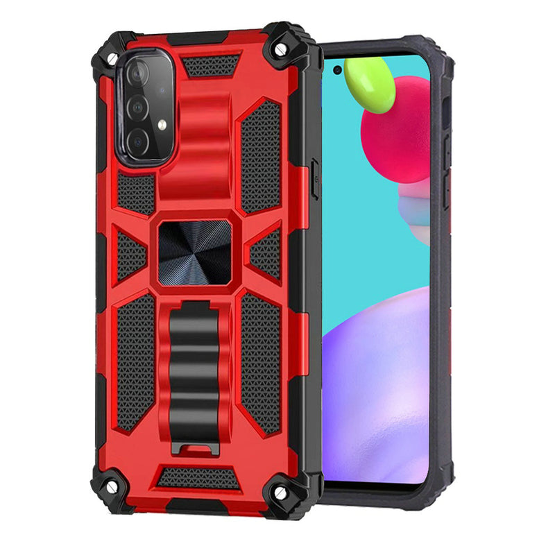 For Samsung Galaxy A52 5G Machine Magnetic Kickstand Case Cover - Red