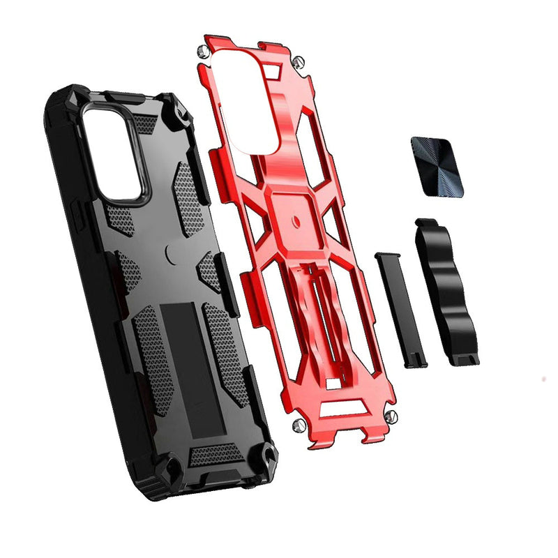 For Samsung Galaxy A52 5G Machine Magnetic Kickstand Case Cover - Red