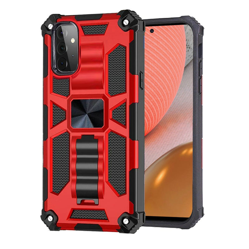 For Samsung Galaxy A72 5G Machine Magnetic Kickstand Case Cover - Red