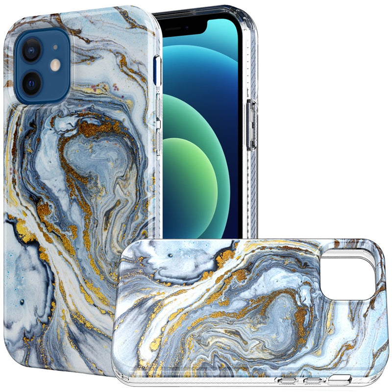 For iPhone 12 Pro Max 6.7 META 2.5mm Thick TPU Glitter Design Case Cover - F