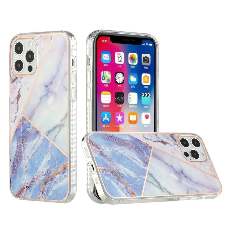 For Apple iPhone 11 (XI6.1) Majestic Marble Electroplated IMD Shockproof Design Case Cover - F