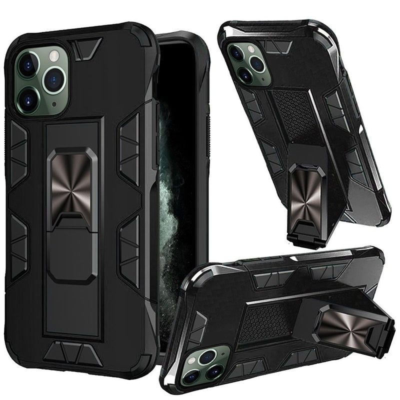 For Apple iPhone 11 Pro MAX (XI6.5) Optimum Magnetic RingStand Case Cover - Black