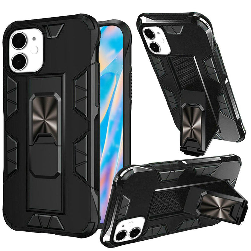 For iPhone 12 Mini 5.4 Optimum Magnetic RingStand Case Cover - Black