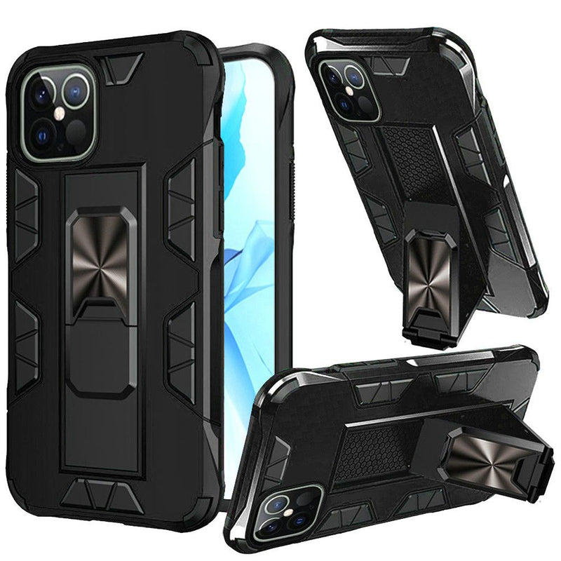 For iPhone 12 Pro Max 6.7 Optimum Magnetic RingStand Case Cover - Black