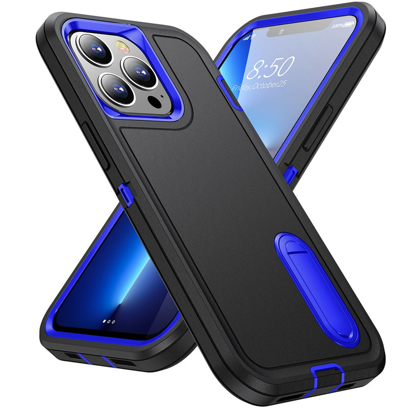 For Apple iPhone 14 PRO 6.1" PEAK 3in1 Toughest Hybrid with Stand Cover Case - Black/Blue