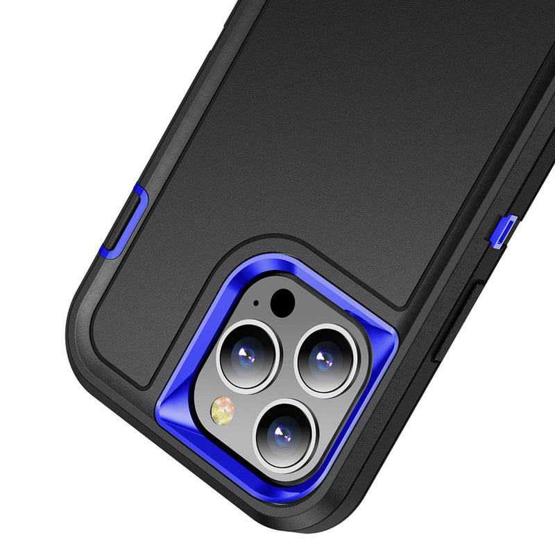 For Apple iPhone 14 PRO MAX 6.7" PEAK 3in1 Toughest Hybrid with Stand Cover Case - Black/Blue