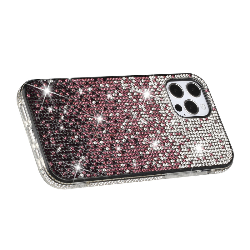 For iPhone 12 Pro Max 6.7 Party Diamond Bumper Bling Hybrid Case Cover - Purple