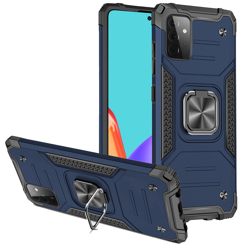 For Samsung Galaxy A52 5G Robust Magnetic Kickstand Hybrid Case Cover - Blue