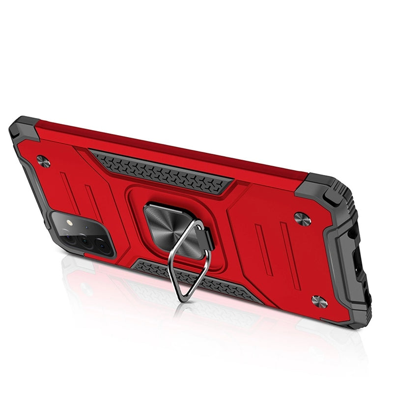 For Samsung Galaxy A52 5G Robust Magnetic Kickstand Hybrid Case Cover - Red