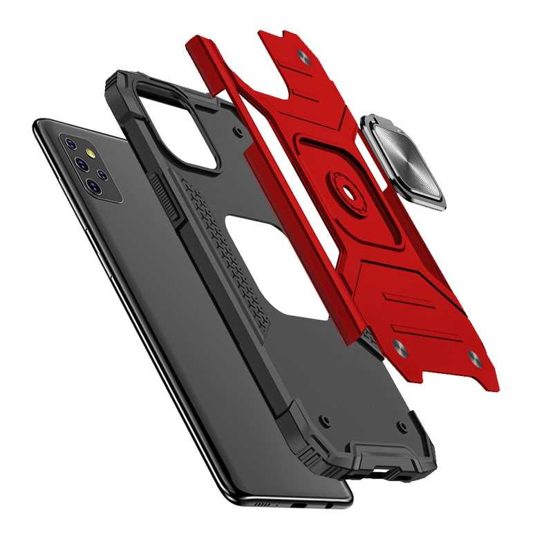 For Samsung Galaxy A52 5G Robust Magnetic Kickstand Hybrid Case Cover - Red