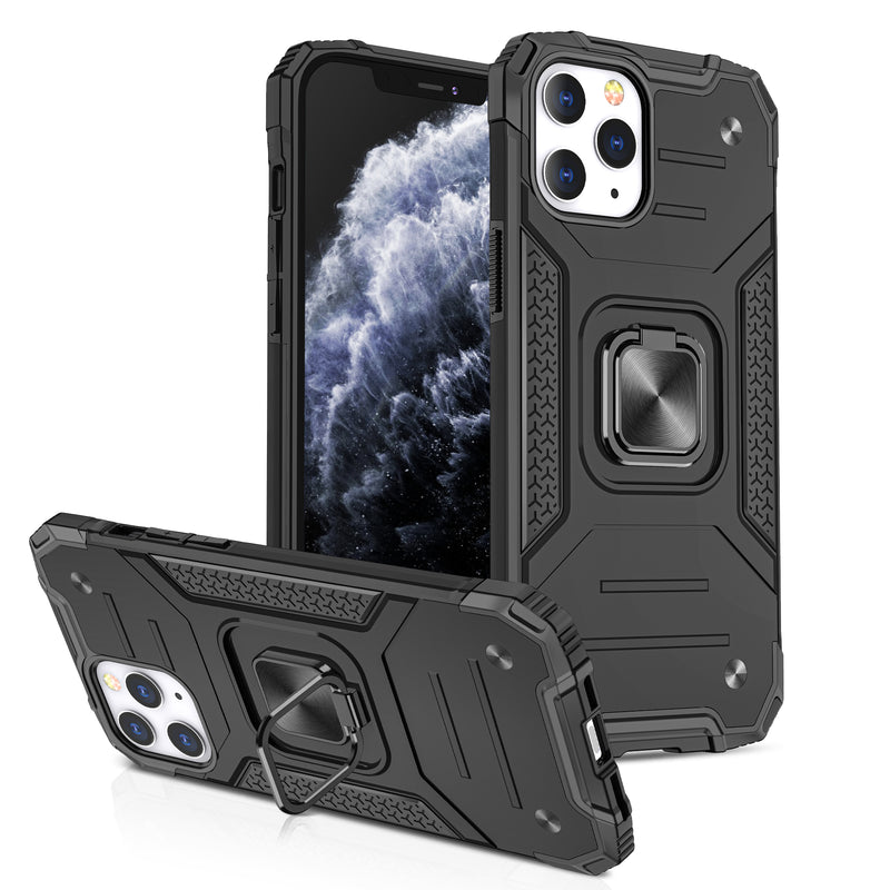 For Apple iPhone 14 PRO MAX 6.7" Robust Magnetic Kickstand Hybrid Case Cover - Black