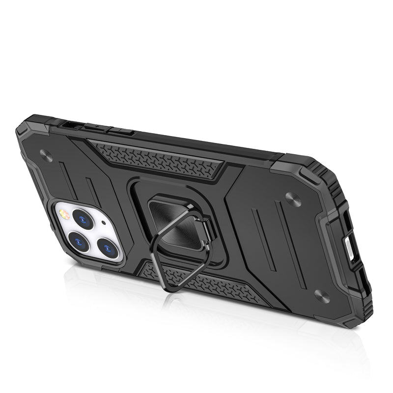 For Apple iPhone 14 PRO MAX 6.7" Robust Magnetic Kickstand Hybrid Case Cover - Black
