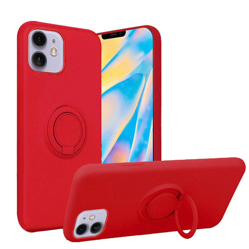 For iPhone 12 Mini 5.4 Magnetic Ring Holder Stand TPU Case Cover - Red