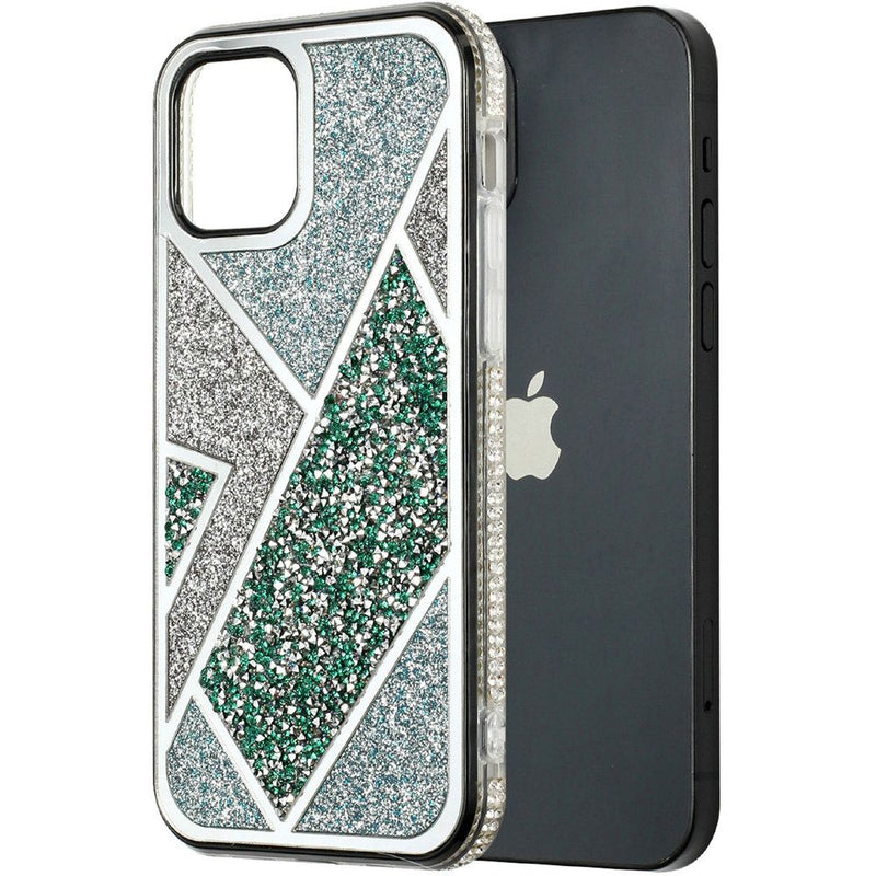 For iPhone 12 Pro Max 6.7 Rhombus Bling Glitter Diamond Case Cover - Green
