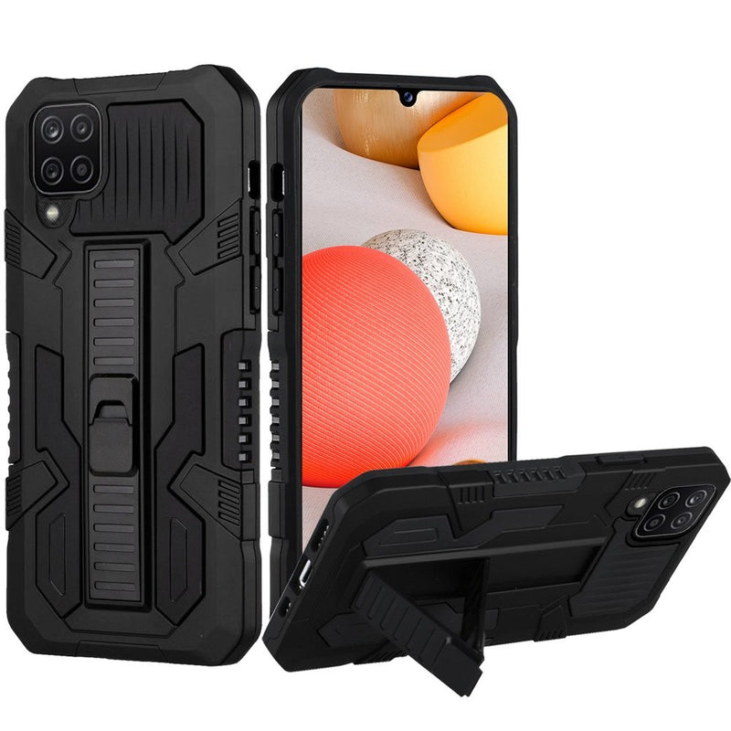 For Samsung A42 5G Rocker Kickstand Tough Shockproof Hybrid Case Cover - Black