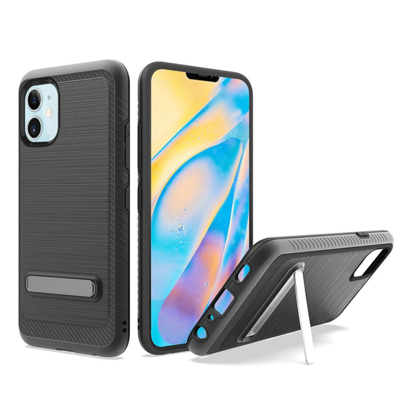 For iPhone 12 Mini 5.4 Slick Magnetic Kickstand Hybrid Case Cover - Black