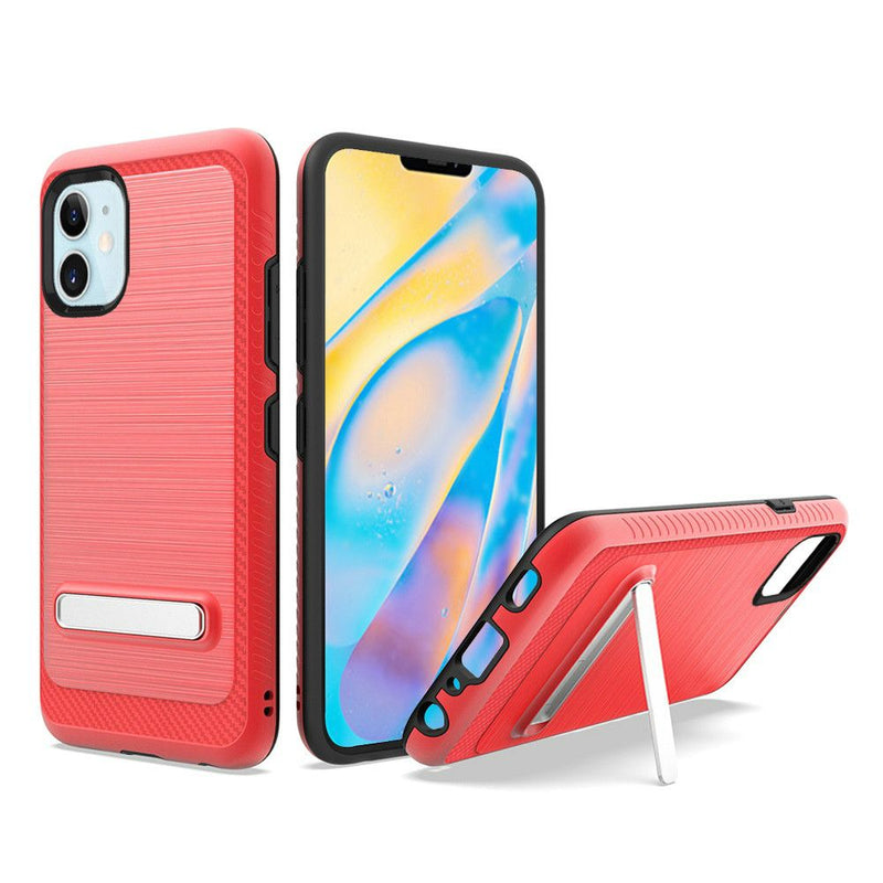 For iPhone 12 Mini 5.4 Slick Magnetic Kickstand Hybrid Case Cover - Red