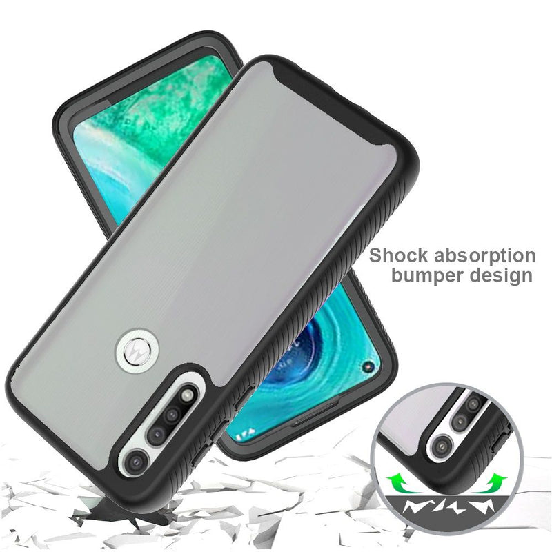 For Motorola Moto G Fast Strong Bumper Shockproof Transparent Case Cover - Clear/Black