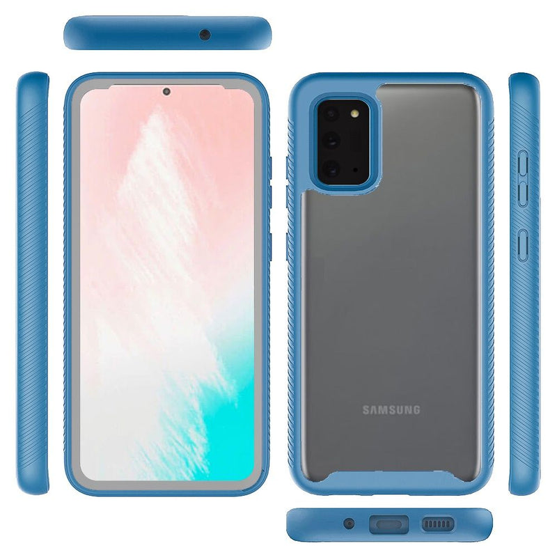 For Samsung Galaxy Note 20 Strong Bumper Shockproof Transparent Case Cover - Clear/Blue