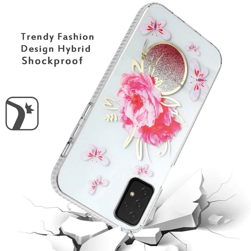 For Samsung A32 5G Trendy Fashion Design Hybrid Case Cover - Ecstatic Butterfly Perfume