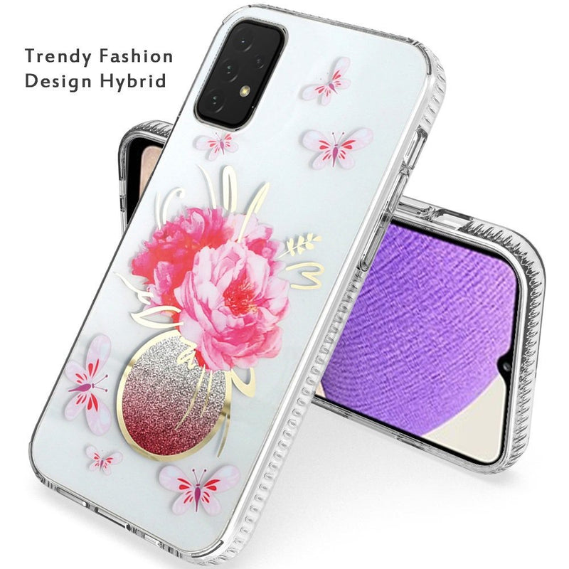 For Samsung A32 5G Trendy Fashion Design Hybrid Case Cover - Ecstatic Butterfly Perfume