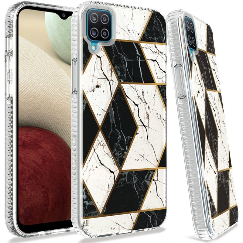 For Samsung A12 Trendy Fashion Design Hybrid Case Cover - Marble