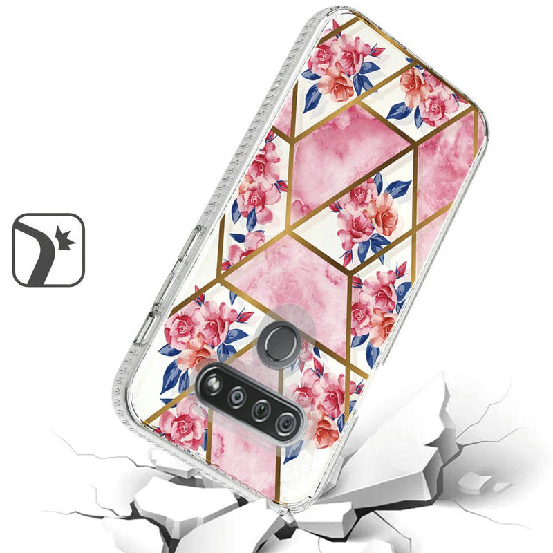 For LG K51 Trendy Fashion Design Hybrid Case Cover - Astonishing Floral