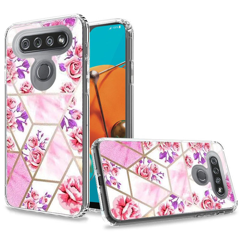 For LG K51 Trendy Fashion Design Hybrid Case Cover - Astonishing Floral