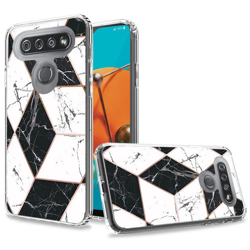 For LG K51 Trendy Fashion Design Hybrid Case Cover - Marble