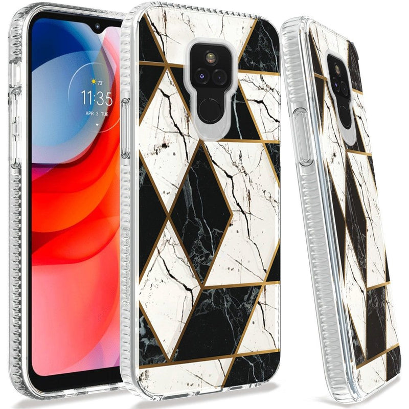 For Motorola Moto G Play 2021 Trendy Fashion Design Hybrid Case Cover - Marble