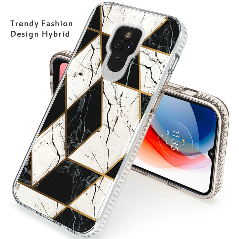 For Motorola Moto G Play 2021 Trendy Fashion Design Hybrid Case Cover - Marble
