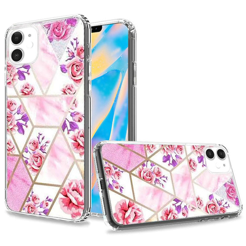 For iPhone 12 Mini 5.4 Trendy Fashion Design Hybrid Case Cover - Astonishing Floral