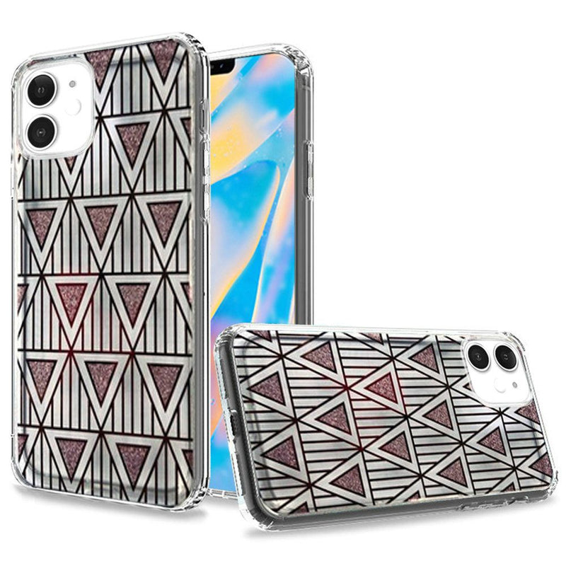 For iPhone 12 Mini 5.4 Trendy Fashion Design Hybrid Case Cover - Geometric