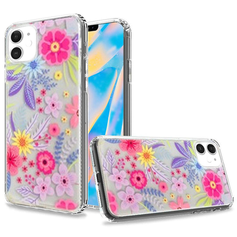 For iPhone 12 Mini 5.4 Trendy Fashion Design Hybrid Case Cover - Happy Garden