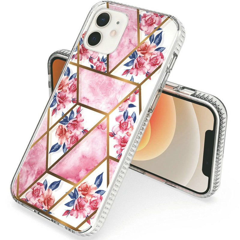 For iPhone 12 Mini 5.4 Trendy Fashion Design Hybrid Case Cover - Astonishing Floral