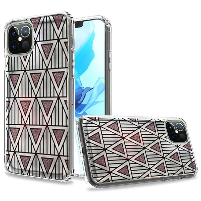 For iPhone 12/Pro (6.1 Only) Trendy Fashion Design Hybrid Case Cover - Geometric