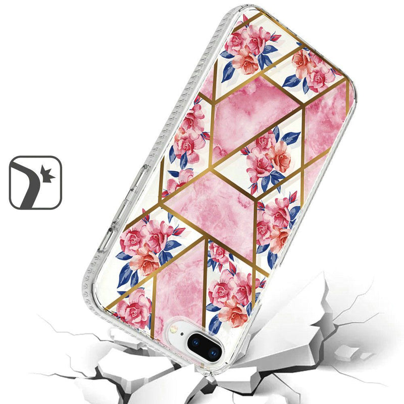 For Apple iPhone 8 Plus/7 Plus/6 Plus Trendy Fashion Design Hybrid Case Cover - Astonishing Floral