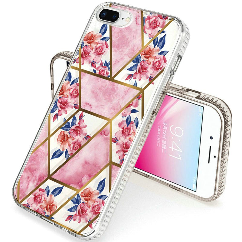 For Apple iPhone 8 Plus/7 Plus/6 Plus Trendy Fashion Design Hybrid Case Cover - Astonishing Floral