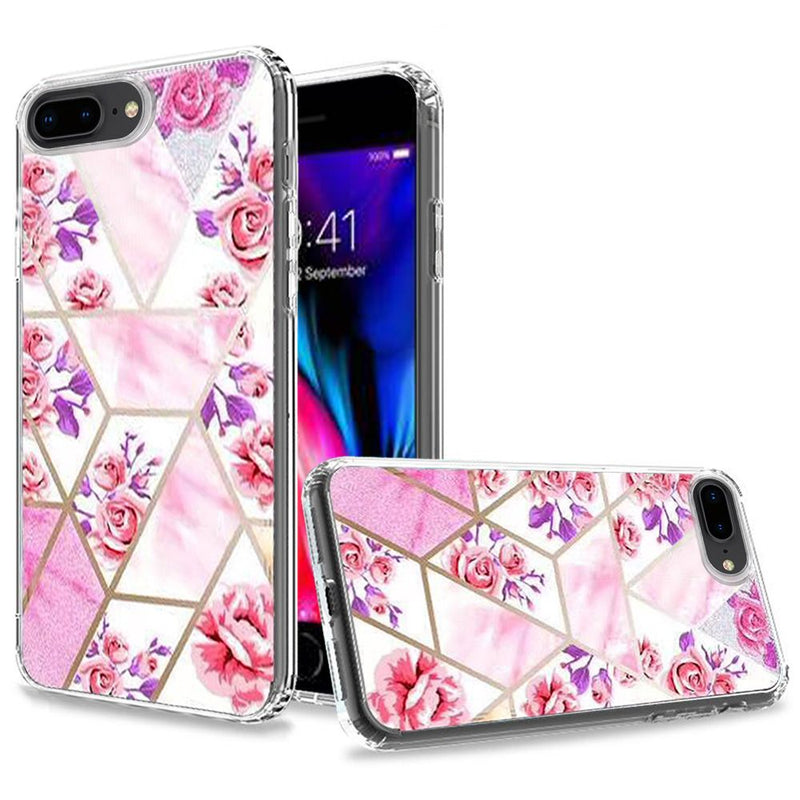 For Apple iPhone 8 Plus/7 Plus/6 Plus Trendy Fashion Design Hybrid Case Cover - Astonishing Floral