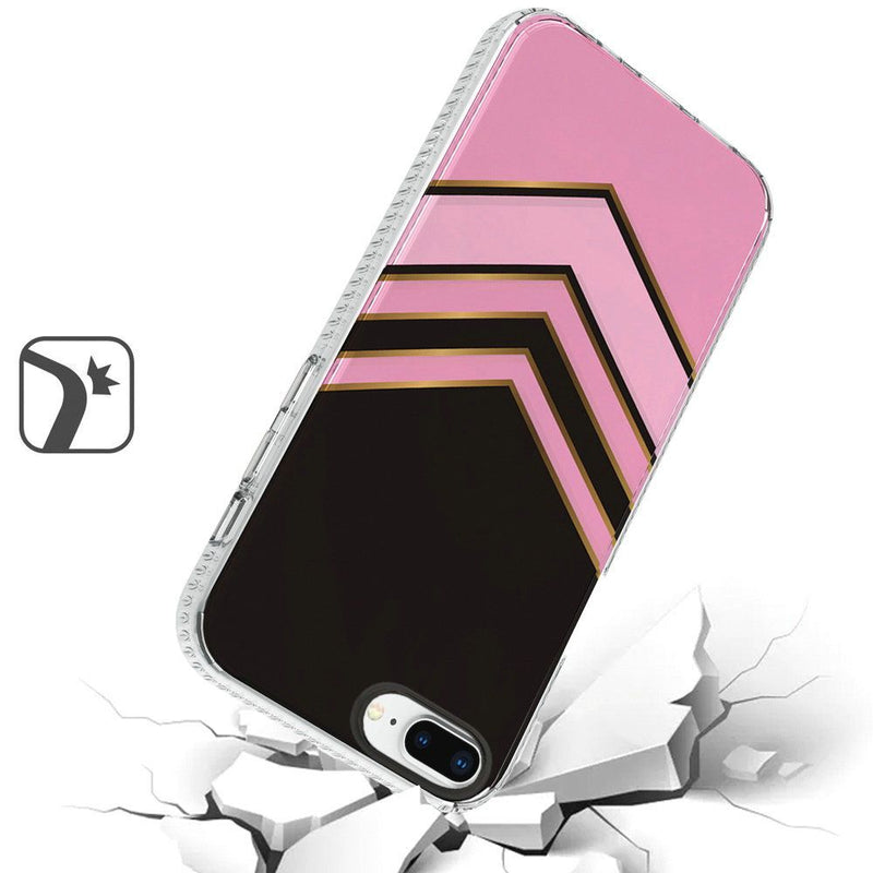 For Apple iPhone 8 Plus/7 Plus/6 Plus Trendy Fashion Design Hybrid Case Cover - Chevron