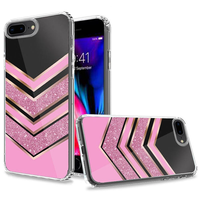 For Apple iPhone 8 Plus/7 Plus/6 Plus Trendy Fashion Design Hybrid Case Cover - Chevron