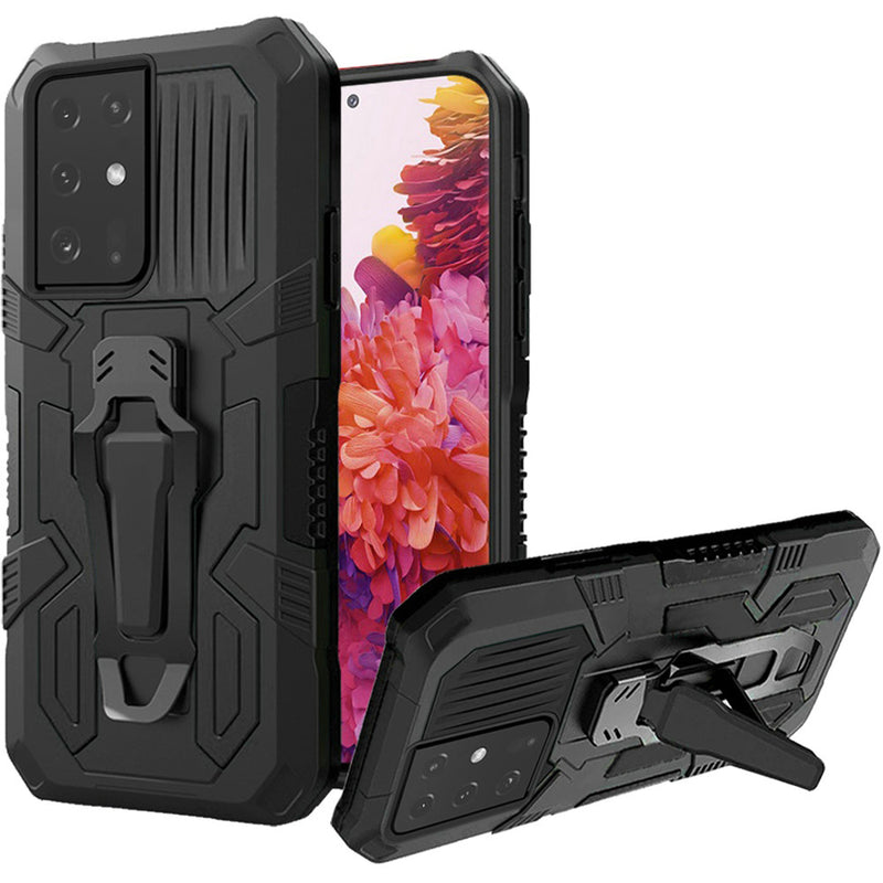 For Samsung Galaxy s21 Plus, s30 Plus Travel Kickstand Clip Hybrid Case Cover - Black