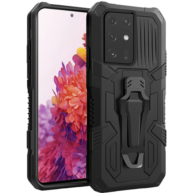 For Samsung Galaxy s21 Plus, s30 Plus Travel Kickstand Clip Hybrid Case Cover - Black