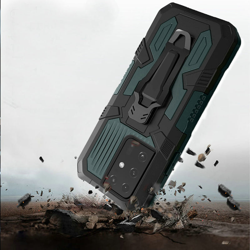 For Samsung Galaxy s21 Plus, s30 Plus Travel Kickstand Clip Hybrid Case Cover - Midnight Green