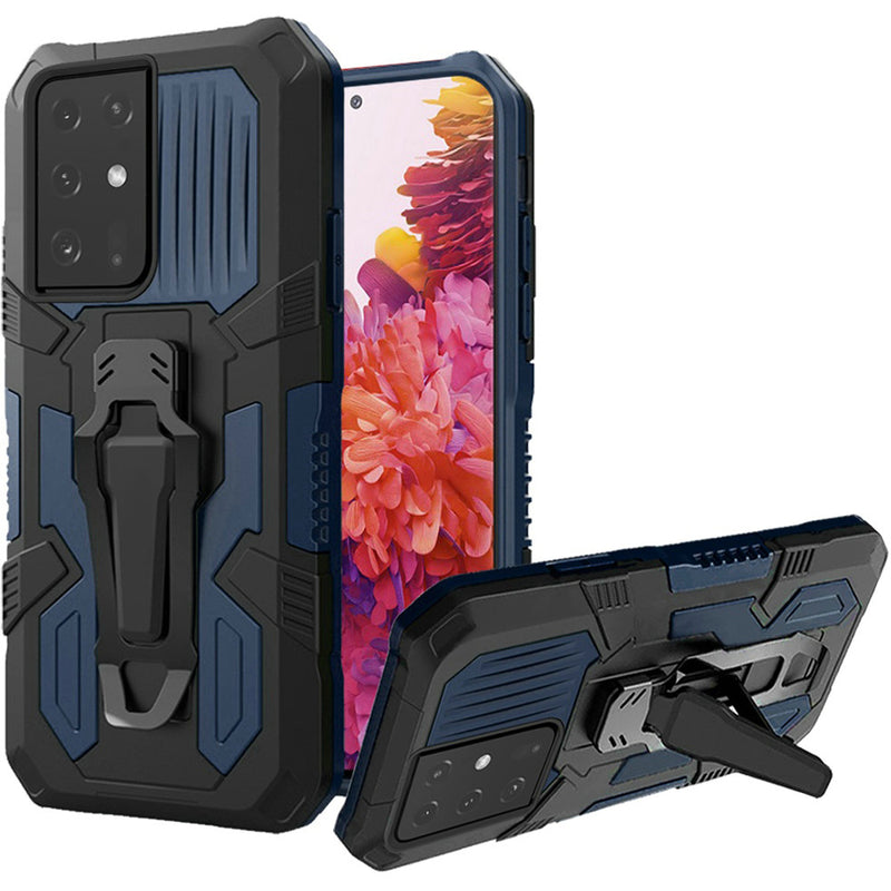 For Samsung Galaxy s21 Plus, s30 Plus Travel Kickstand Clip Hybrid Case Cover - Navy Blue