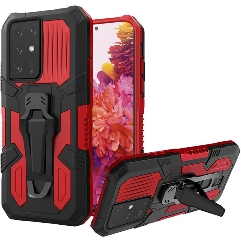 For Samsung s21 Ultra, s30 Ultra Travel Kickstand Clip Hybrid Case Cover - Red