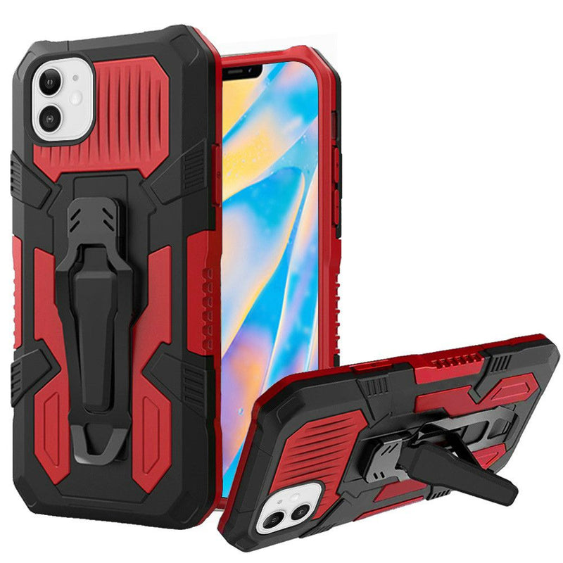 For iPhone 12 Mini 5.4 Travel Kickstand Clip Hybrid Case Cover - Red